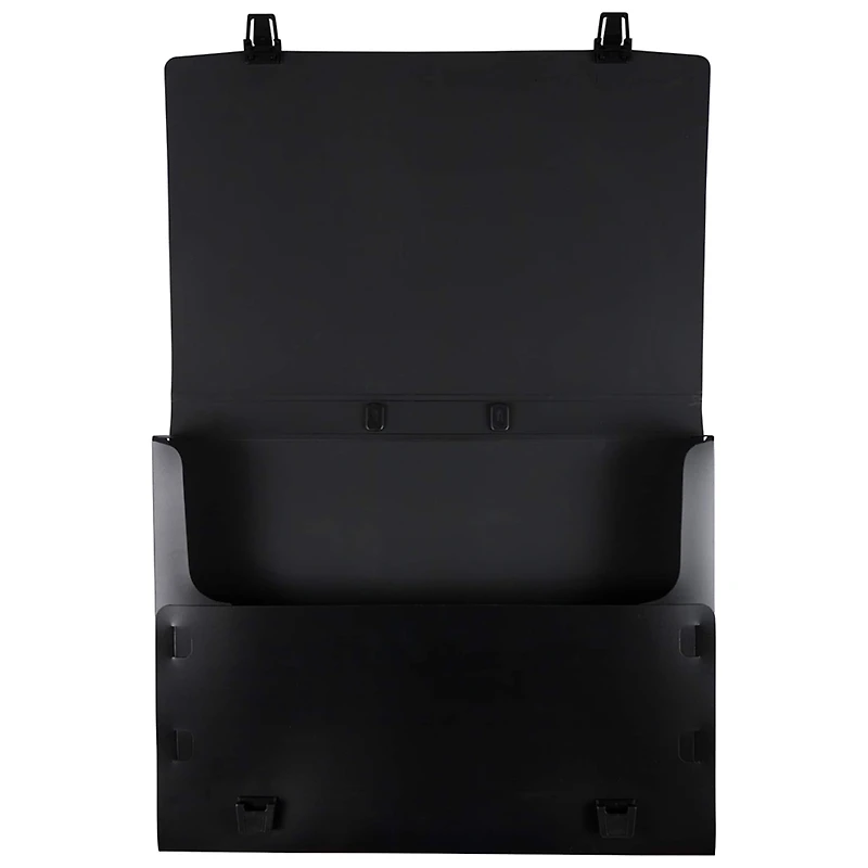 JAM Paper Black Plastic Portfolio File Carry Case with Handles