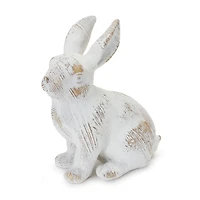 White Washed Rabbit Figurine Set