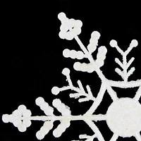 12ct. 6.25" White Glitter Snowflake Hanging Christmas Ornaments