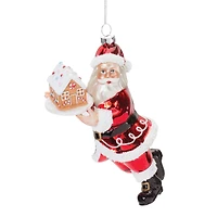 6ct. 7" Glass Santa with Gingerbread Ornaments