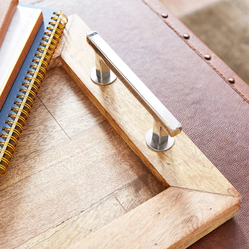 Dark Brown Mango Wood Rustic Tray