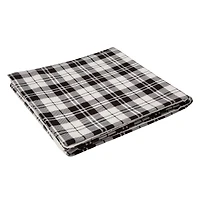 Glitzhome® Polar Fleece Black & White Plaid Reversible Duvet Cover