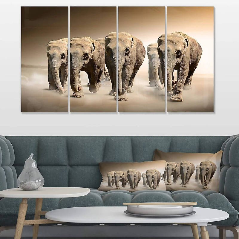 Designart - Walking Herd of Elephants
