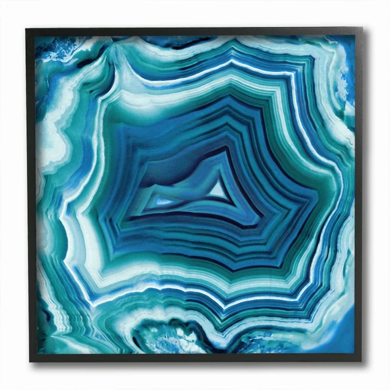Stupell Industries Agate Crystal Pattern Blue Abstract Design Wall Art