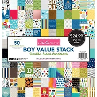 Bella Blvd™ Boy Value Stack Double-Sided Cardstock, 12" x 12"