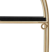 Hello Honey® Wood & Metal Gold Crescent Wall Shelf