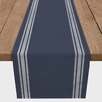 Navy & White Stripes Outdoor Table Runner