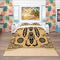 Designart 'Ethnic Decorative Mask' African Bedding Set