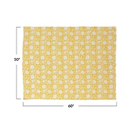 Hello Honey® 60" Yellow Block Print Throw