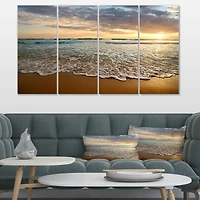 Designart - Bright Cloudy Sunset in Calm Ocean
