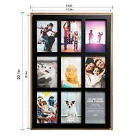 9 Opening 4" x 6" Black & Brown Collage Frame by Studio Décor®