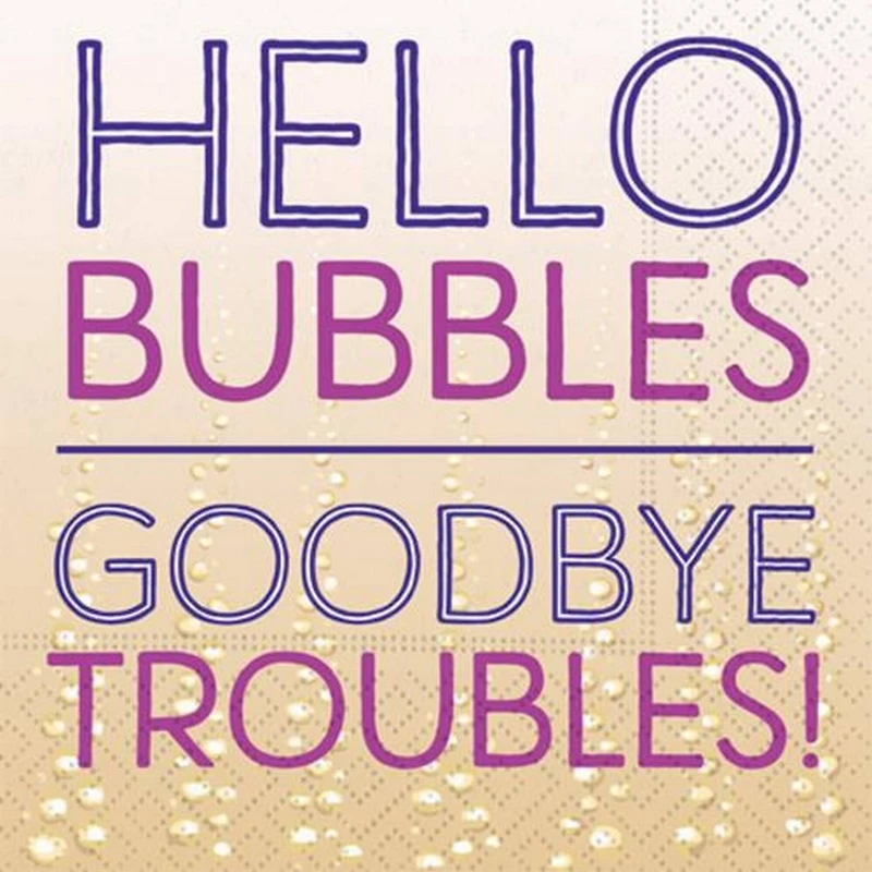 JAM Paper Hello Bubbles Cocktail Napkins, 40ct.