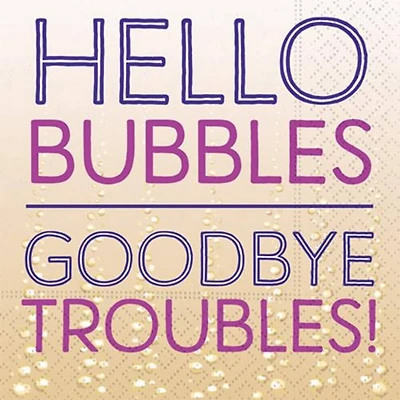 JAM Paper Hello Bubbles Cocktail Napkins, 40ct.