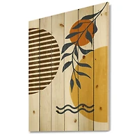 Designart - Botanical Minimalist Leaf With Abstract Shapes I