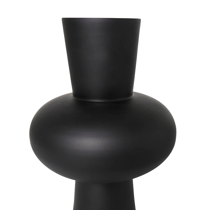 Black Glass Trumpet Vase Set