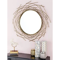 CosmoLiving by Cosmopolitan 39" Gold Glam Metal Wall Mirror