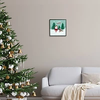 Stupell Industries Winter Wishes Santa Claus & Sled Framed Giclee Art