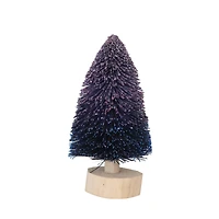 Hello Honey® 6" Purple Bottle Brush Tree with Wood Base