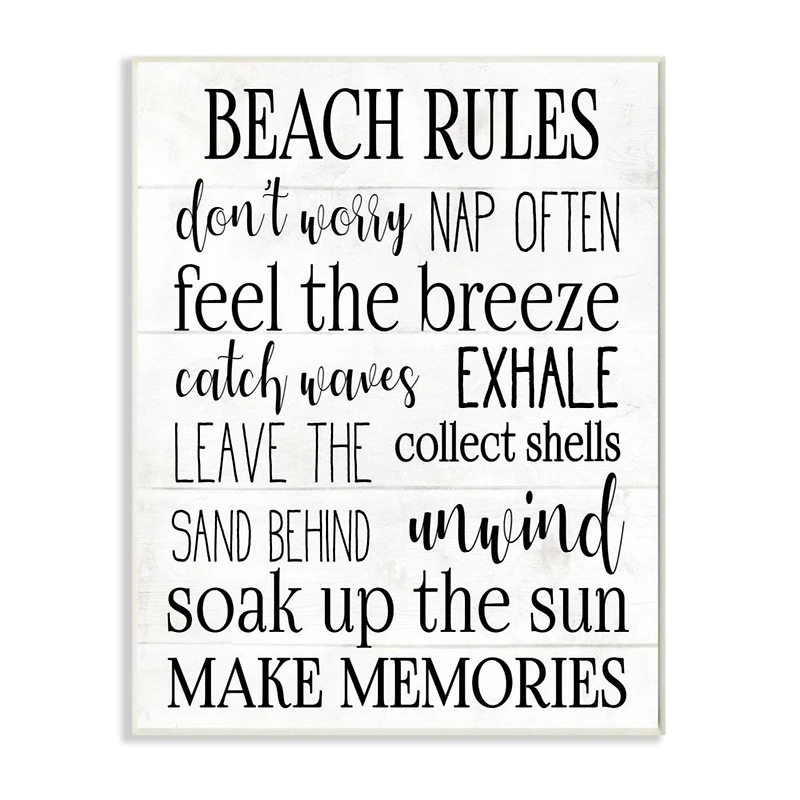 Stupell Industries Beach House Rules 13" x 19" Wooden Wall Plaque
