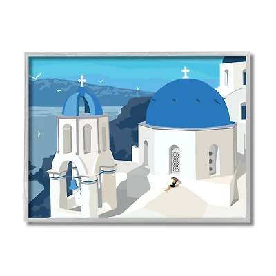 Stupell Industries Cliffside European Church Gray Framed Wall Art