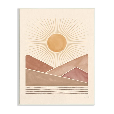 Stupell Industries Boho Desert Sunrise Vintage Landscape Geometric Shapes Wall Plaque