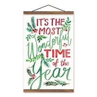 It's the Most Wonderful Time of the Year Teak Hanging Canvas