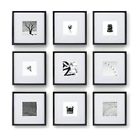 10" x 10" Black 9 Piece 123 Gallery Matted Frame Set by Studio Décor®