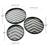 Black Mother of Pearl Modern Tray Set