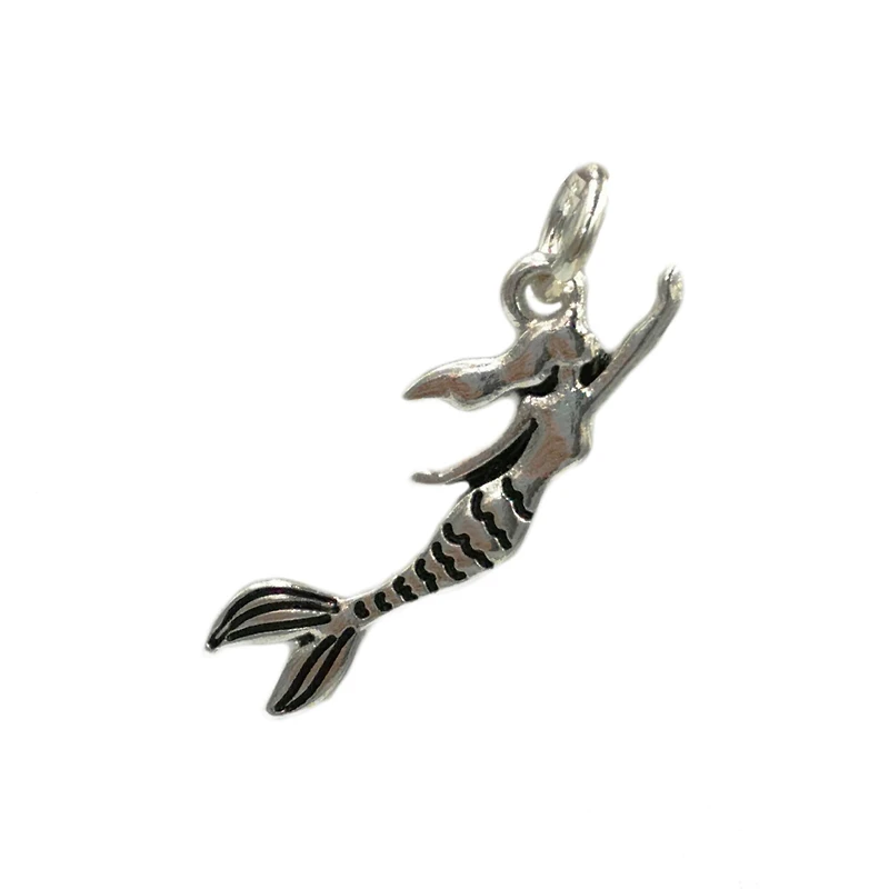 Charmalong™ Antique Silver Plated Mermaid Charm by Bead Landing™