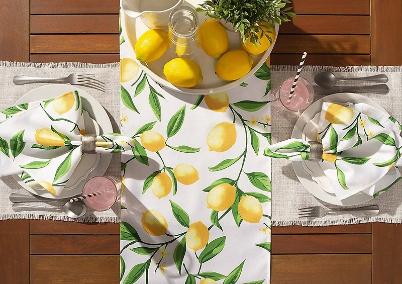 DII® Lemon Bliss Print Outdoor Table Runner 14x108 inches