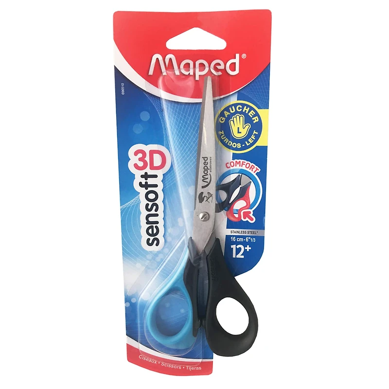 Maped® 6" Sensoft Lefty Scissors with Flexible Handles, 6ct.