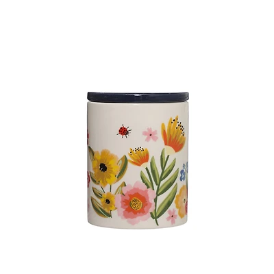 6.5" Floral Ceramic Container with Lid by Ashland®