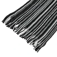 Glitzhome® 70" Men's Black & White Striped Scarf with Tassels