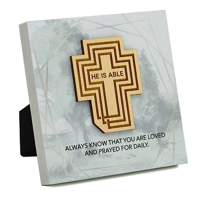 6" He Is Able Wood Plaque