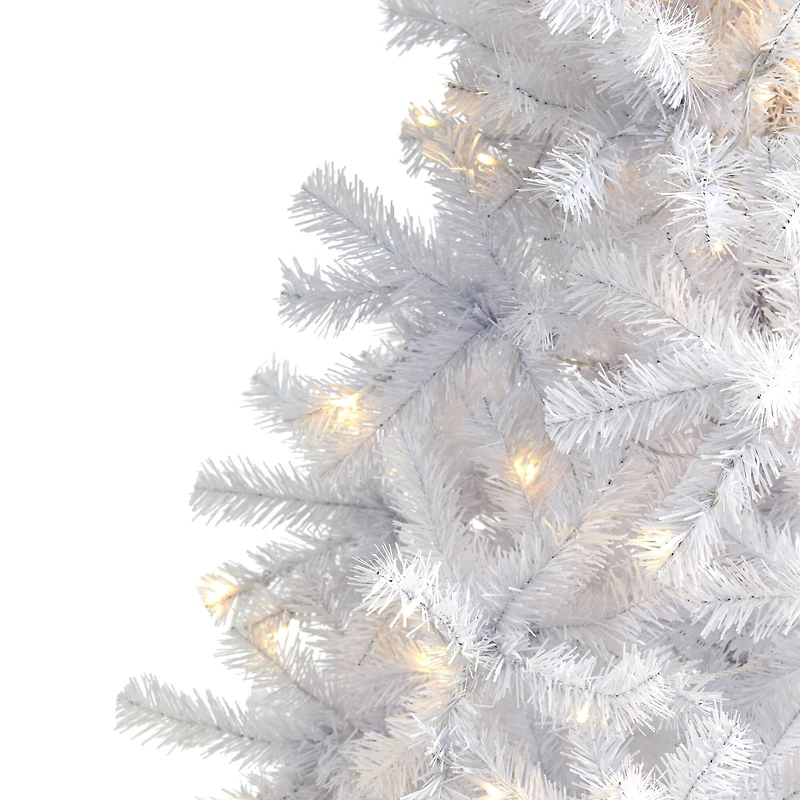 6ft. Pre-Lit White Artificial Christmas Tree, Clear LED Lights