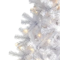 6ft. Pre-Lit White Artificial Christmas Tree, Clear LED Lights