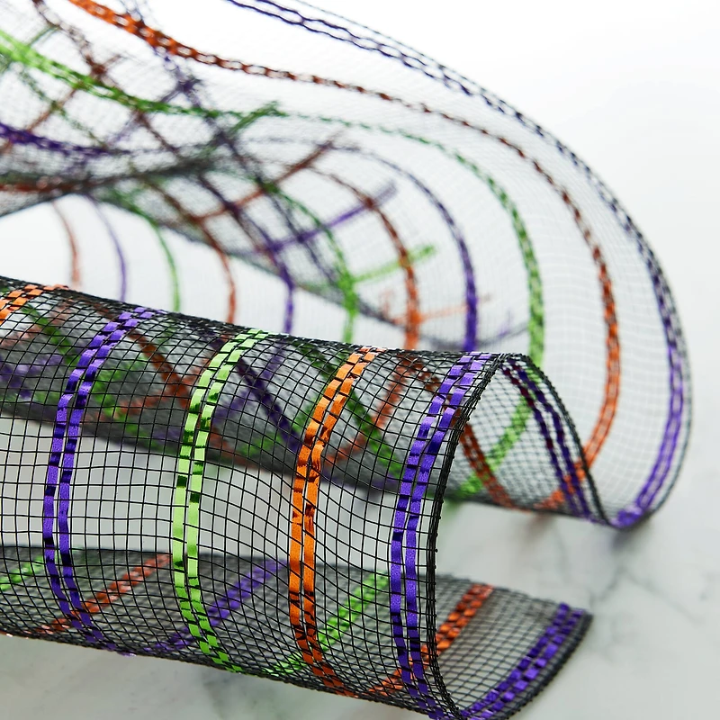 10" x 19ft. Black Striped Mesh by Celebrate It™