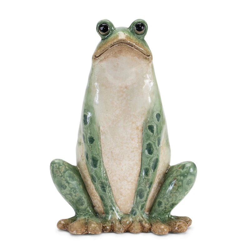 10.5" Ceramic Garden Frog Statues, 2ct.