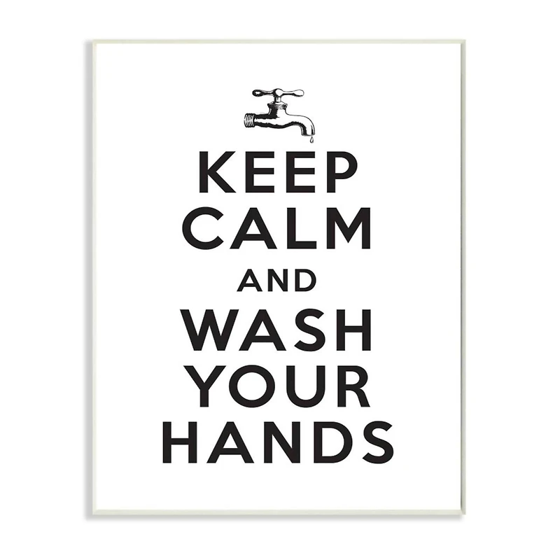 Stupell Industries Keep Calm & Wash Your Hands Phrase Bathroom Wall Art