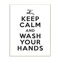 Stupell Industries Keep Calm & Wash Your Hands Phrase Bathroom Wall Art