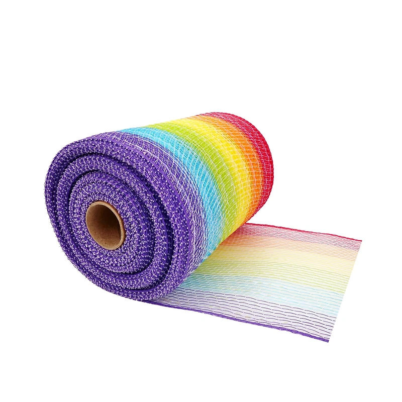 12 Pack: 5.5" x 15yd. Rainbow Mesh Ribbon by Celebrate It®