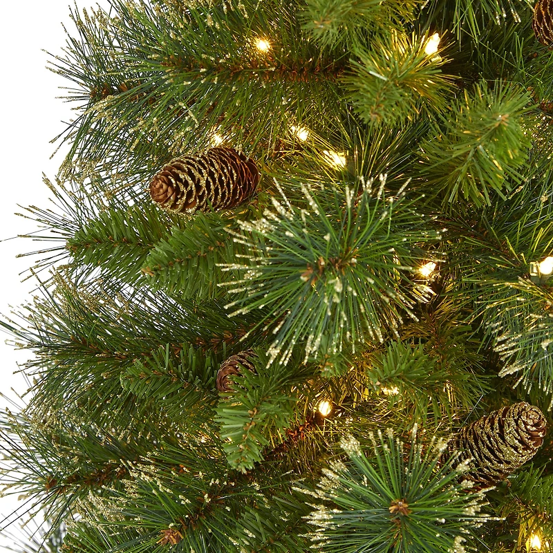 5ft. Pre-Lit Golden Tip Washington Pine Artificial Christmas Tree, Clear LED Lights