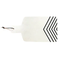 Hello Honey® 17" White and Black Chevron Marble Cheese/Cutting Board