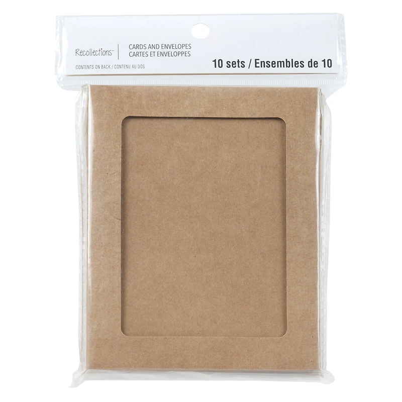 Kraft Frame Cards & Envelopes by Recollections™, 4.25" x 5.5"