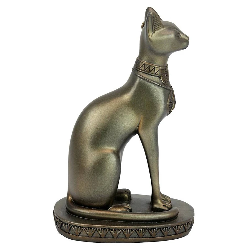 7.5" Gold Cat Goddess of Ancient Egypt Statue