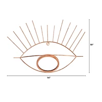 19" Gold Metal Eye Wall Mirror