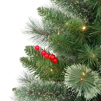 2 Pack 3.5ft. Pre-Lit Faux Cashmere Artificial Potted Christmas Tree, Warm White LED Lights