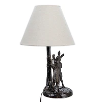 Hello Honey® 18.5" Brown & Natural Bunny Rabbit Table Lamp with Linen Empire Shade
