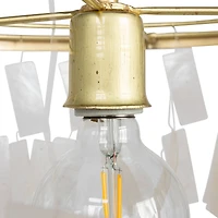 Hello Honey® Marina Round Gold Metal & Natural Capiz Chandelier Style Pendant Ceiling Light