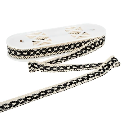 1.1" Black & White Crochet Trim by Celebrate It®